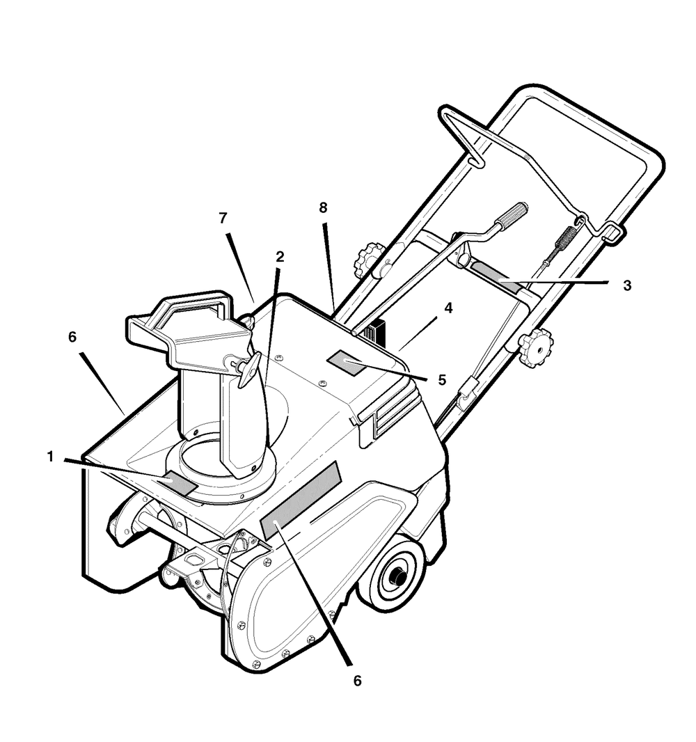 Decals Group (1740273) Diagram and Parts List for 621502X37NA-521SSE 2006 Briggs and Stratton Snow Blower